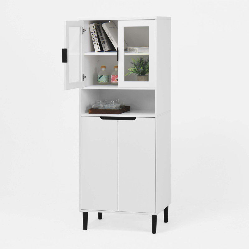Tall Bathroom Storage Freestanding, White