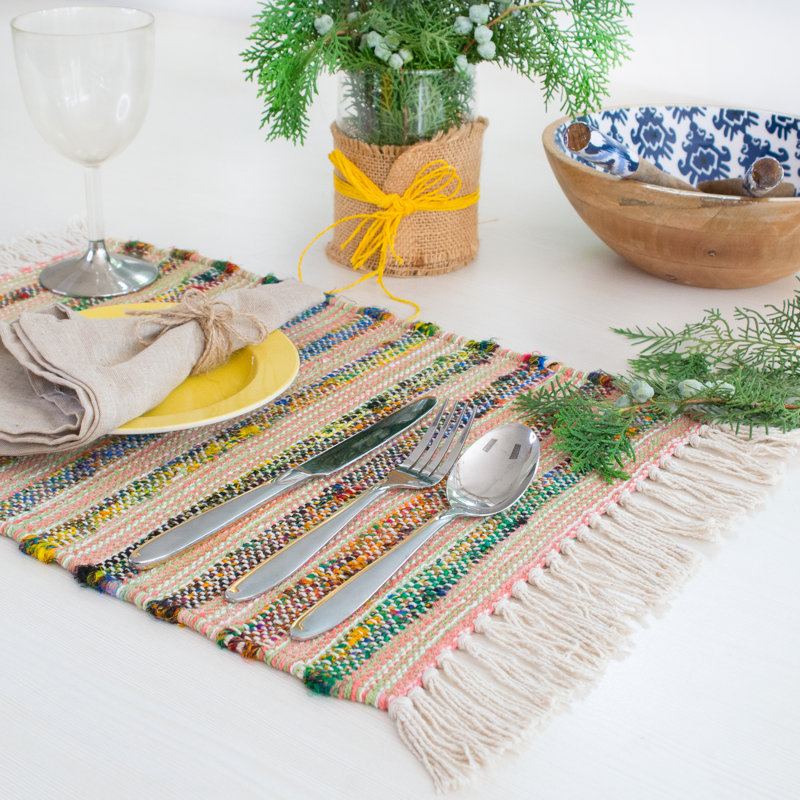 Jute Striped Rectangle Placemat