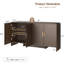 60” Sideboard Curved Cabinet With 4 Doors-1356033083