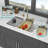 Drop In Waterfall Kitchen Sink - 33X22" White Composite Granite Quartz Single Bowl Workstation Kitchen Sink With Pull-Out Faucet-118372327