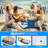 SHAREWIN Patio Ice Cooler bar Table, 15-Can Multifunctional Outdoor Side Table with Snack Tray, Hidden Bottle Opener & Food Clips, Lightweight for Indoor/Patio Use, Camping, Poolside, Party-112868475