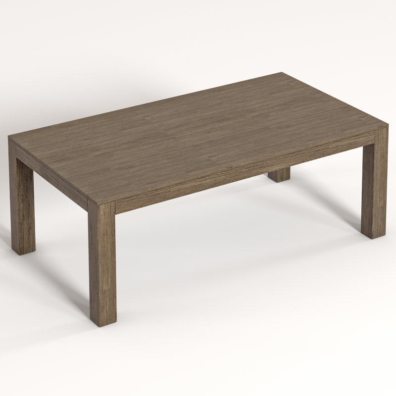 Kallas Solid Wood Four Leg Coffee Table, Washed Grey