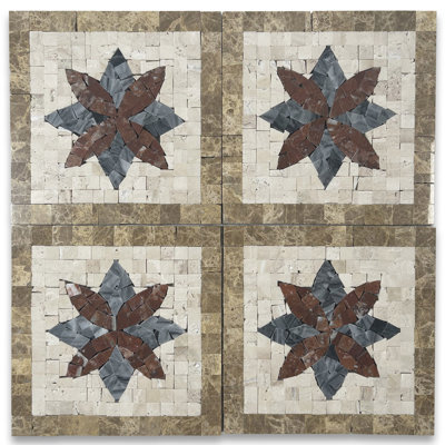 Floral Noce 6" x 6" Marble Mosaic Wall & Floor Tile