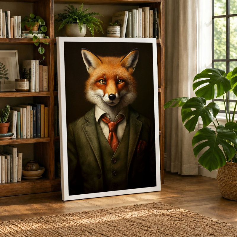 Formal Fox Surrealism - Print, 24x16 - 61.0 x 40.6 cm, Black Border