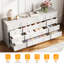 Commode 12 tiroirs en bois pour chambre à coucher, commode moderne pour chambre d'adulte, commode en bois blanc, meuble télé pour téléviseur 65 po, P 15,7 po x l 63 po x H 29,5 po