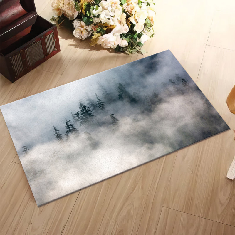 Non-Woven Thin Type Printed Rug with Intricate Floral Design Ideal for Home Decor