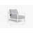 White Aluminum Outdoor Armchair Conversation Set, Pacific Fog Gray