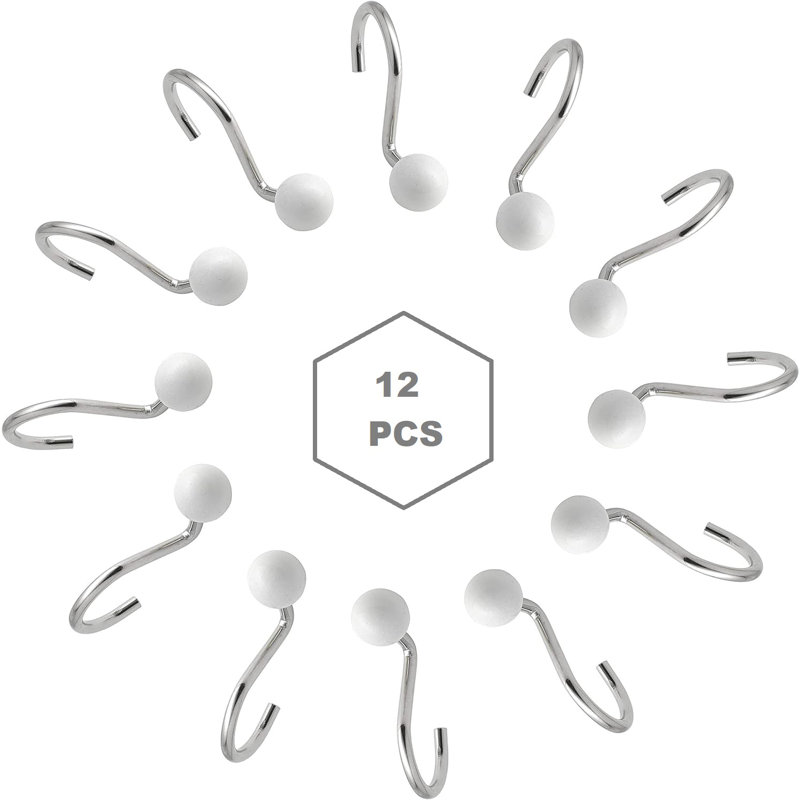 METAL SHOWER HOOKS Metal Shower Accessory, White