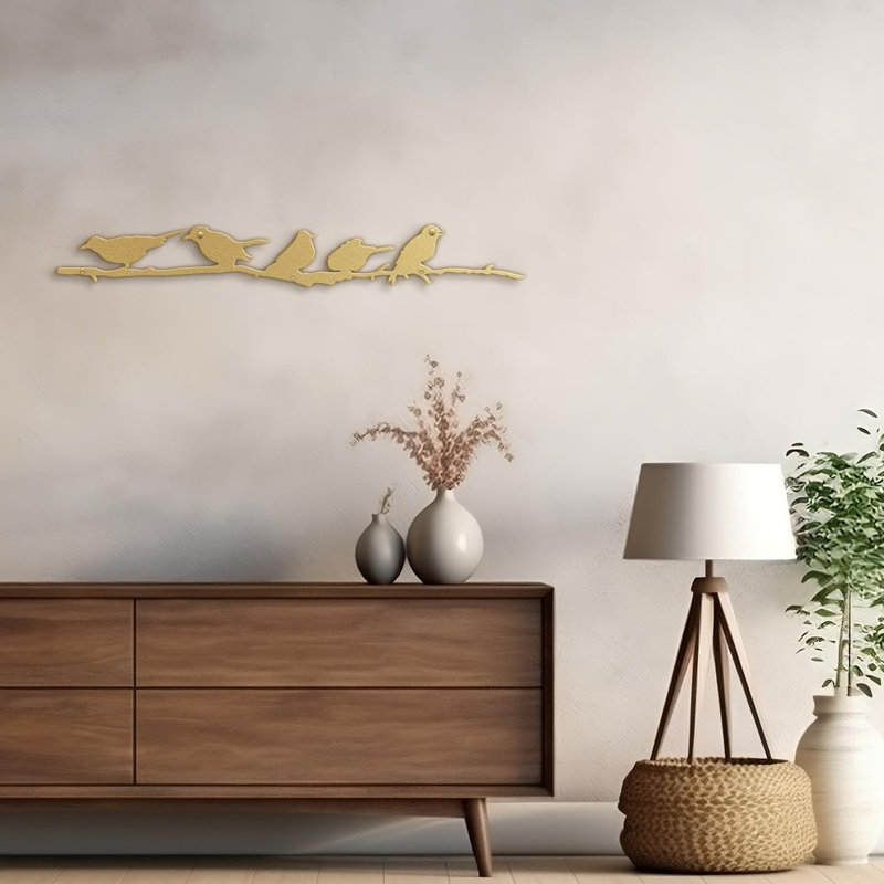 Wall Decor Metal, Gold, 4" H x 24" W x 0.05" D