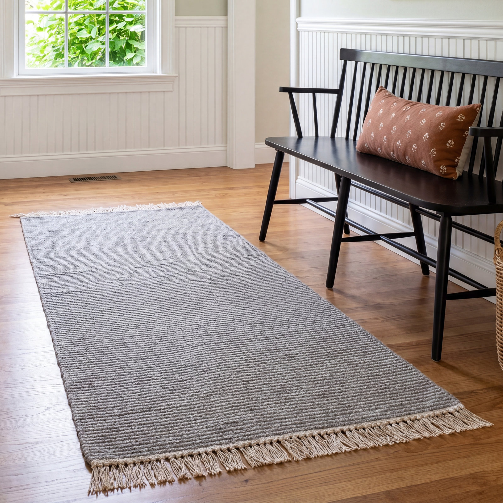 Cassandra Gray Hand-Woven Outdoor Rug, Runner 2'3" x 8'