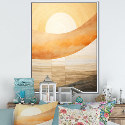 Décoration géométrique coucher de soleil géométrique beige doré - coucher de soleil