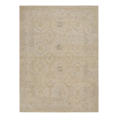 Oushak Hand Knotted Silk Floral Area Rug