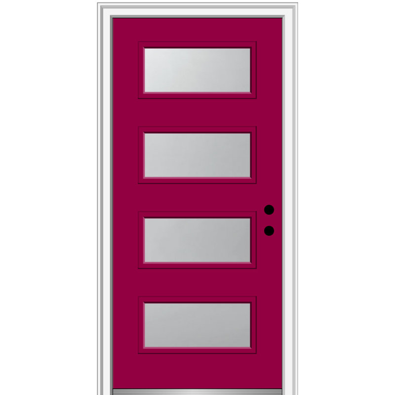 Celeste 32" x 80" Left-Hand Inswing Frosted Glass Fiberglass Front Door