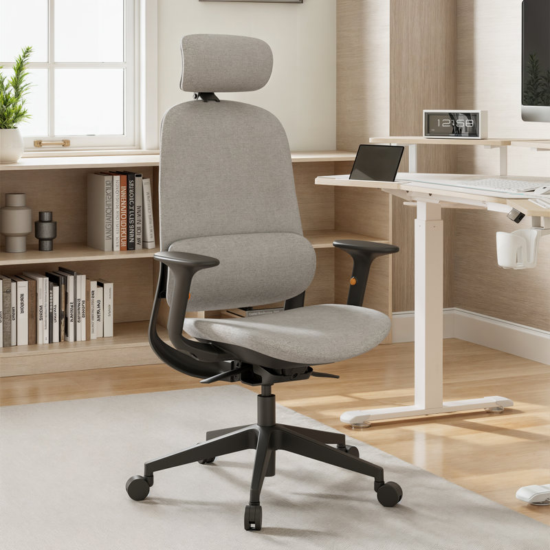 Victor Modern Mesh Office Chair With Headrest, Gray