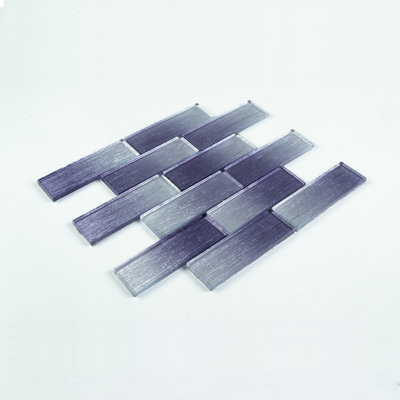 Foil 2" x 6" Straight Edge Glass Mosaic Subway Tile