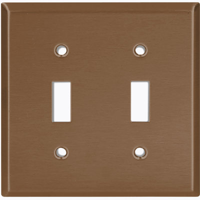 Couvercle de prise de plaque d'interrupteur en métal (brun simple - bascule simple)