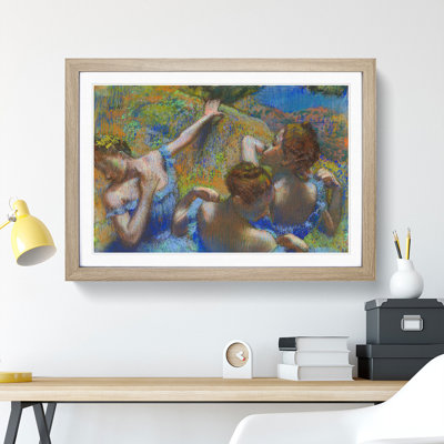 All Ballet Ballerina Dancers in Blue by Edgar Degas - Picture Frame Painting on MDF