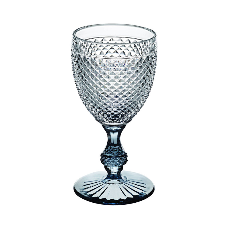 Bicos Handmade Wine Glass, Clear/Gray