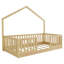 Lit moderne sur pied avec rails hauts, lit Montessori en bois avec lumière-993847525-993847524