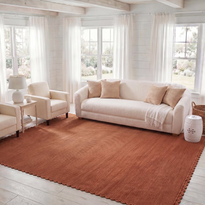 Montauk 323, 85% laine tissée à la main; Tapis rayé 15% coton recyclé