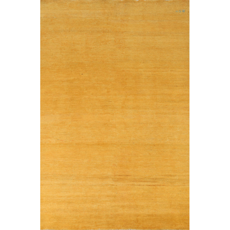 Tapis jaune moderne Gabbeh 5 x 8