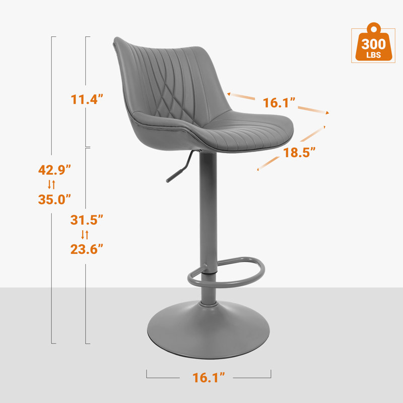 Tabourets de bar pivotants, Gris