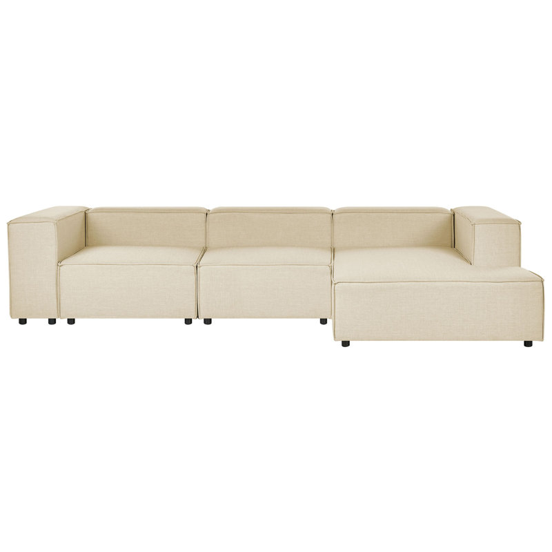 Cailob 3 Seater Corner Sofa , Beige, Left Hand Facing
