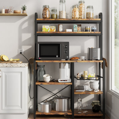 Bahari 35.4'' Metal Standard Baker's Rack with Microwave Compatibility