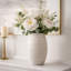Grand vase décoratif en verre avec une texture subtile pour la décoration intérieure - Élégant vase de table contemporain pour arrangement floral - 13 po, gris-1662913987
