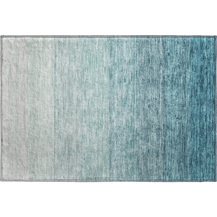 Premium Machine Washable Prisco Teal Rug