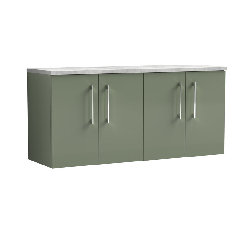 Arno 56.2cm Double Bathroom Vanity Base Only, Satin Green