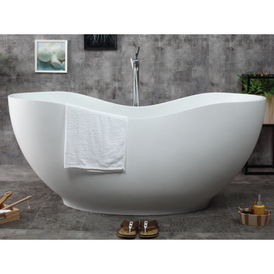 65.75'' x 31.5'' Soaking Resin Bathtub