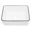 Lavabo vasque de salle de bain en céramique blanche de qualité 16 x 12 pouces - Design moderne attrayant et durable