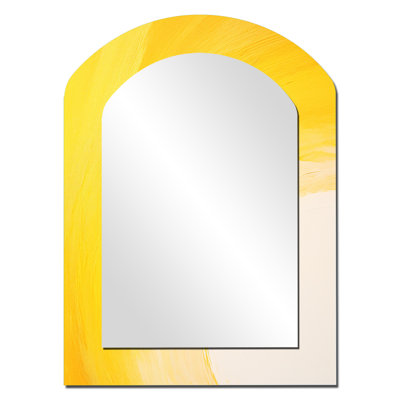 Jaune incurvé chromé - arc-en-ciel asymétrique unique, miroir en arc jaune, impression sur métal