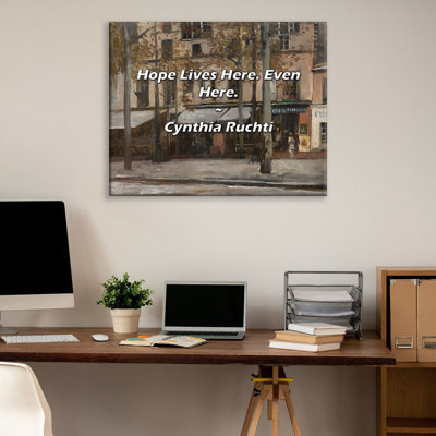 Artsy Quote "Hope Lives Here. Even Here." By Cynthia Ruchti Gallery Wrapped Canvas
