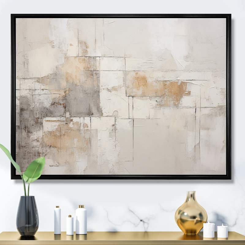 Minimalisme, art zen moderne scandinave I - Art mural moderne-scandinave, Cadre flottant noir, H 24 po x l 32 po x P 1 po