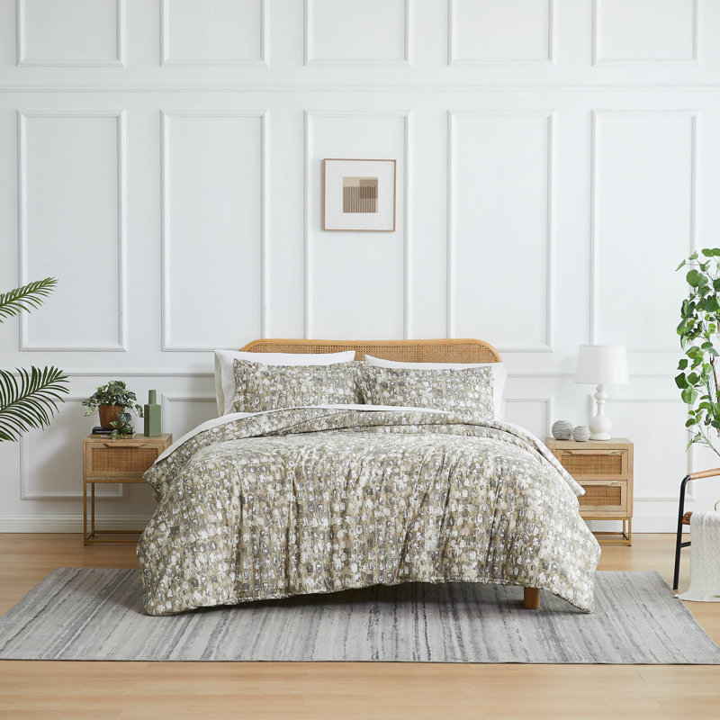 Ensemble d'édredon surdimensionné en duvet Rhyth, Édredon pour lit simple + 1 taie décorative stan