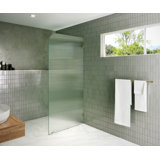Aurora 36 in. x 78 in. Fully Frameless Fluted Radius Single Fixed Shower Panel