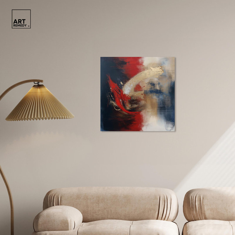 Art Remedy abstrait avec toile dorée, H 24 po x l 24 po, Toile tendue