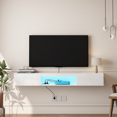 63" Modern TV Stand,Floating TV Cabinet Accent Cabinet Entryway Cabinet Storage Cabinet