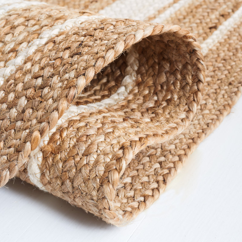 Pellet Natural Fiber Flatweave Jute Geometric Rug, Round 8'