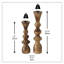11.75'' H Wood Tabletop Candlestick
