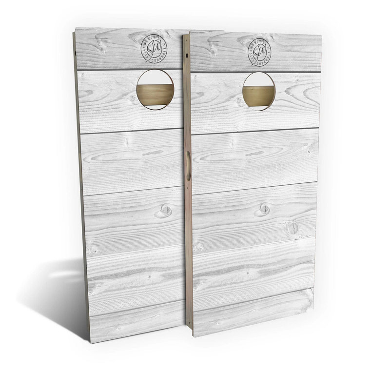 Ensemble de cornhole en composite blanc toutes saisons, AUCUN accessoire
