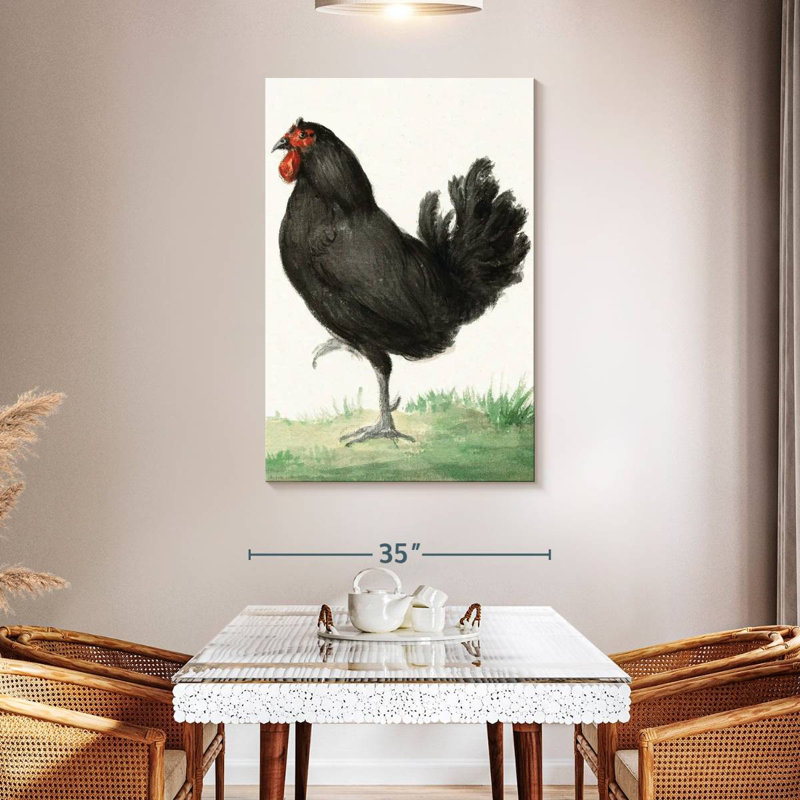 Brampt Standing Black Chicken, 48" H x 32" W