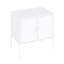 Armoire d'appoint moderne 24 po en acier inoxydable avec 2 tablettes réglables blanches Ava-851075094