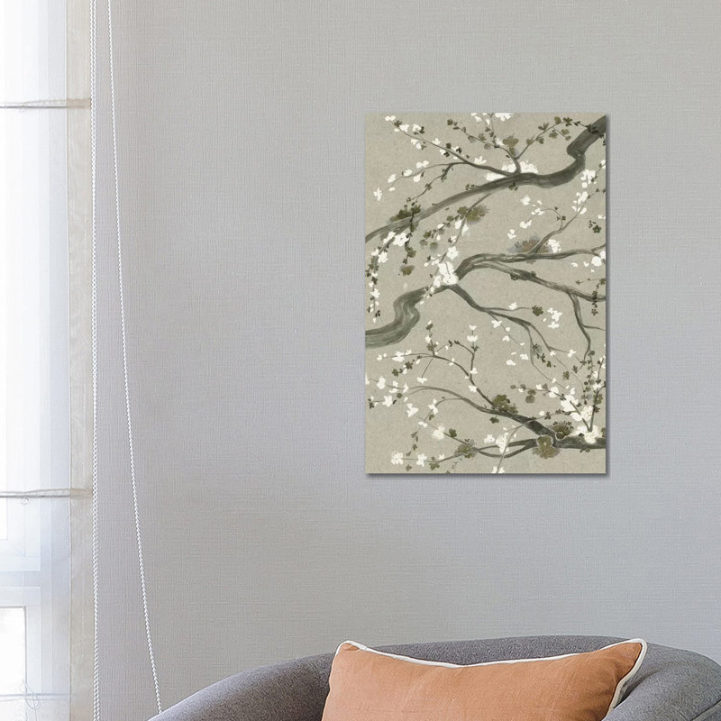 Neutral Cherry Blossoms II by Grace Popp - Wrapped Canvas Painting, 66.04 cm H x 45.72 cm W