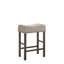 Tabouret à hauteur de comptoir Martha II en lin brun clair et gris vieilli (ensemble de 2)