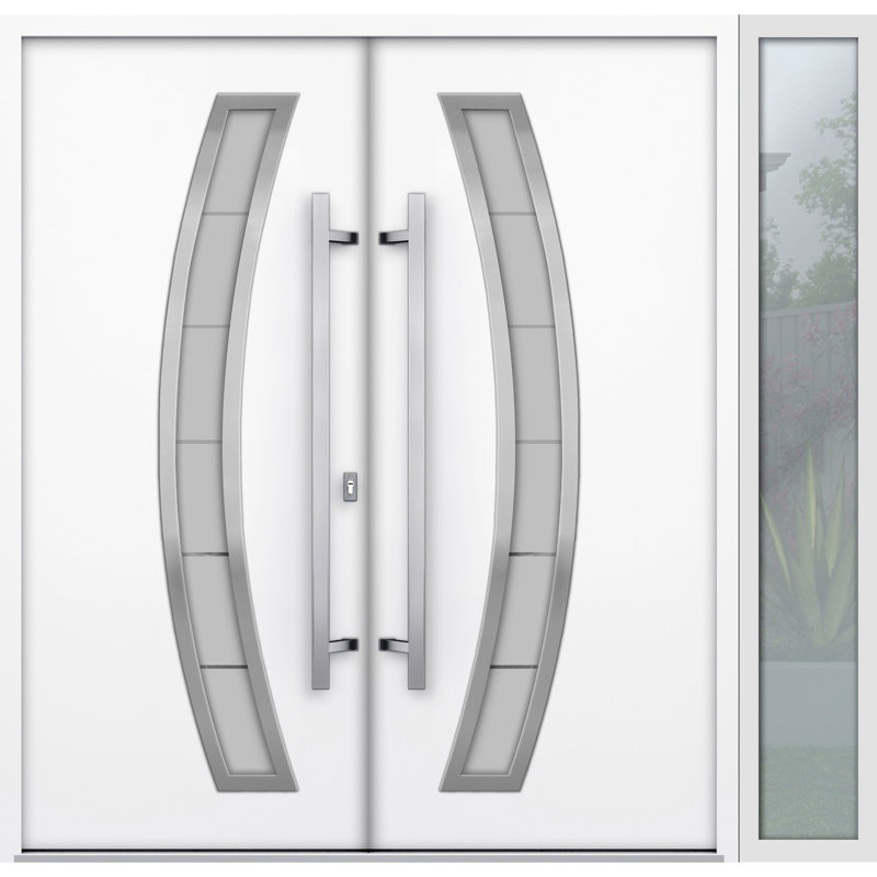 Deux portes d'entrée avant de 80 po, H 80 po x l 88 po x P 3,25 po, S'ouvre à gauche vers l'intérieur, Blanc