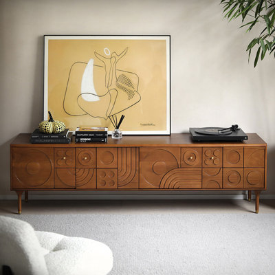 Meuble télé en bois de style rétro