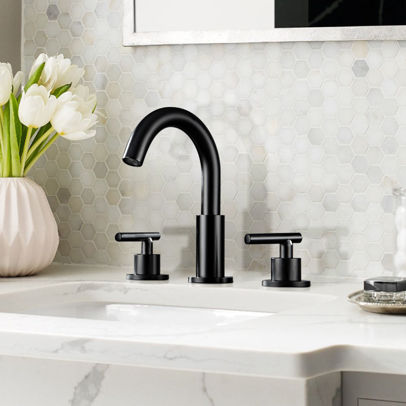 Bathroom Faucet with Drain Assembly, Matte Black